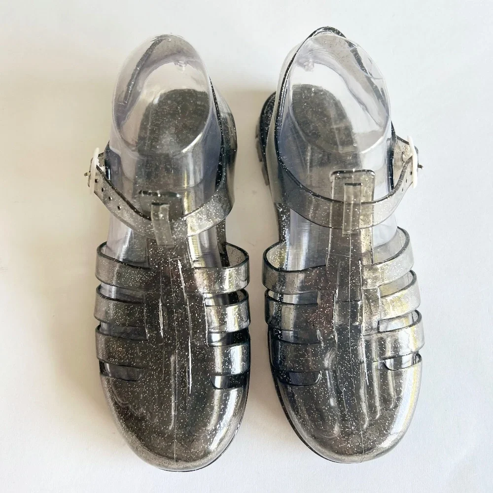 Unbranded Transparent Silver Jelly Ankle Strap Sandals size 6 - Picture 4 of 14